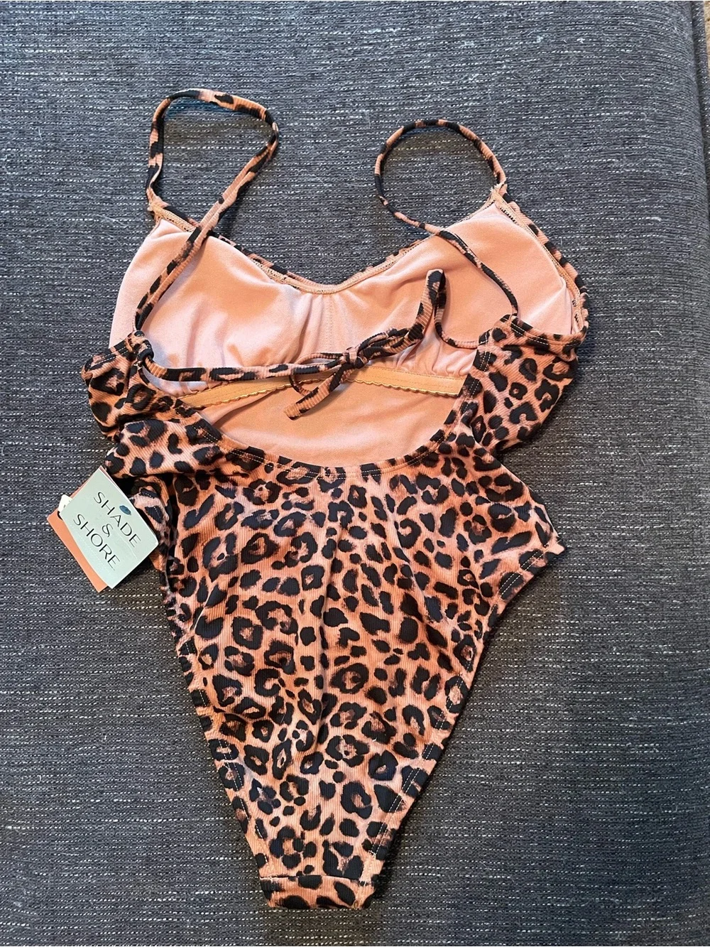 Shade & Shore Leopard Print One-Piece Swimsuit in Orange and Black